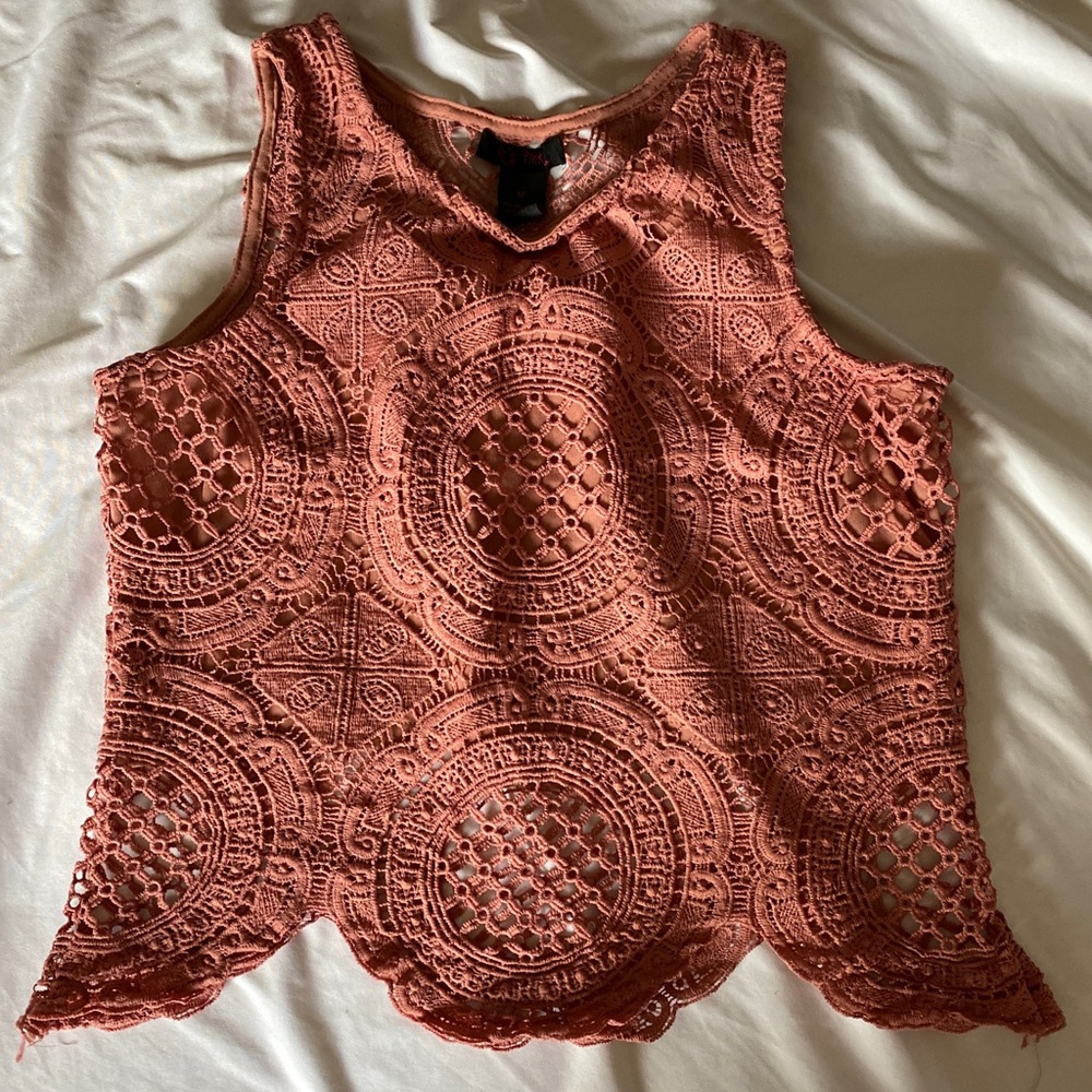 Medium Lace Pink Tank Top